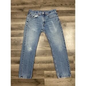 Levi 505 Jeans Size 34x32 Blue Medium Wash Denim Straight Regular Fit